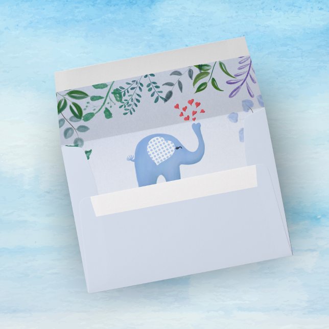 Baby Elephant With Blowing Hearts Envelope (Creator Uploaded)