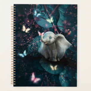 Baby elephant with butterfly's design-planner. planner