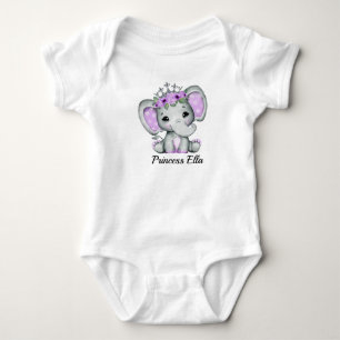 Baby Elephant with Flowers Bodysuit