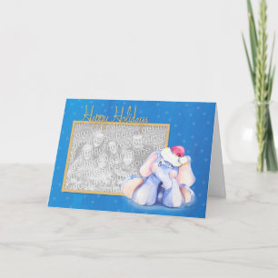 Baby Elephant with Santa Hat Holiday Card