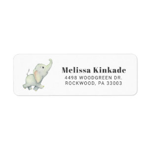 Baby Elephant Woodland Animal Adresse de retour