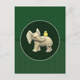 Baby Elephant & Yellow Duck Postcard