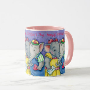 BABY ELEPHANTS FIRST LOVE, CUTE PACHYDERM FRIENDS  MUG