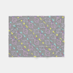 Baby Elephants with flowers Fleece Blanket