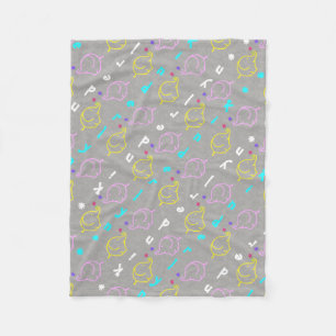 Baby Elephants with flowers Fleece Blanket