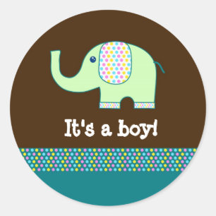 Baby ElephantStickers - Customize it! Classic Round Sticker