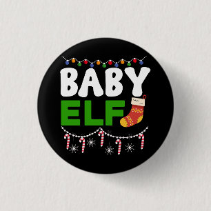 Baby Elf Christmas Holiday Design-84608 1 Inch Round Button