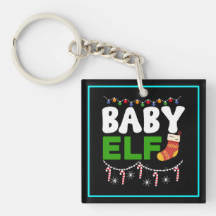 Baby Elf Christmas Holiday Design-84608 Keychain