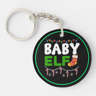 Baby Elf Christmas Holiday Design-84608 Keychain