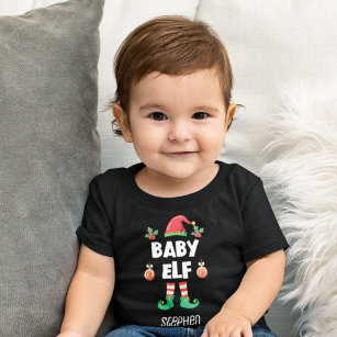 Baby elf family matching christmas outfit name baby T-Shirt