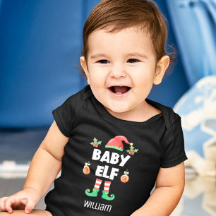 Baby elf family matching christmas outfit name  bodysuit
