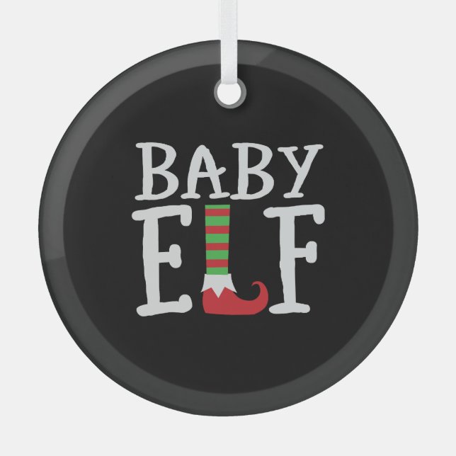 Baby Elf Glass Ornament (Front)