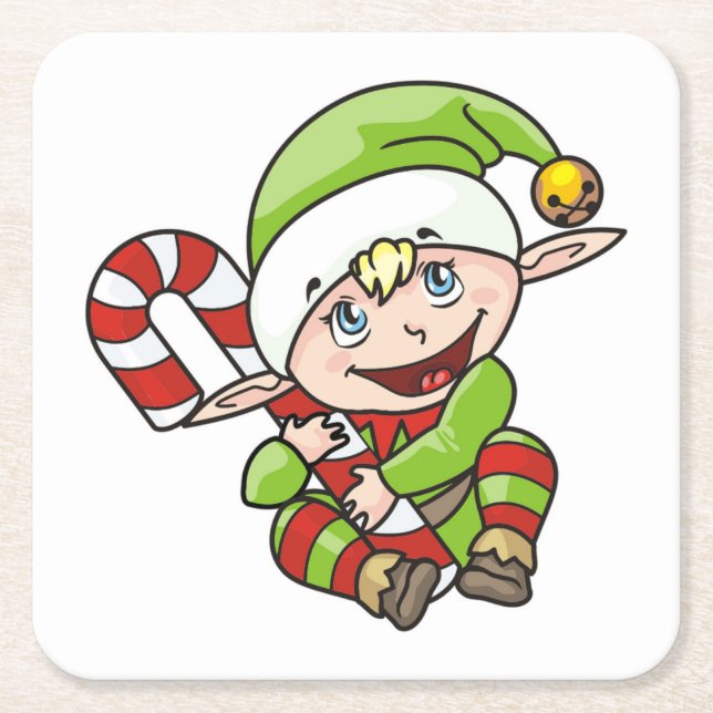 BABY ELF SQUARE PAPER COASTER (Front)