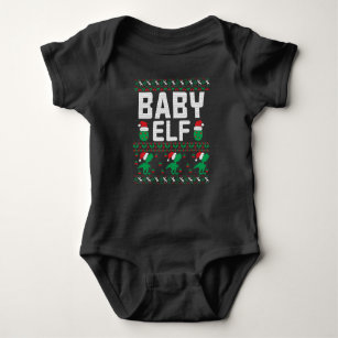 Baby Elf Ugly Christmas Outfit Baby Bodysuit