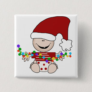 Baby Elf With Lights Tshirts and Gifts 2 Inch Square Button