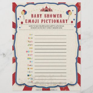 Baby Emoji Pictionary [Circus Theme] Letterhead