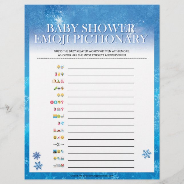 Baby Emoji Pictionary [Snowy Blue] Letterhead (Front)
