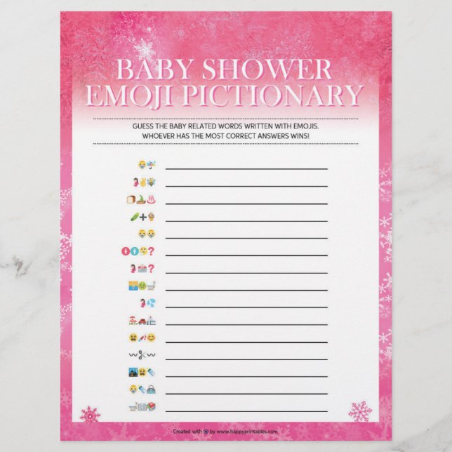 Baby Emoji Pictionary [Snowy Pink] Letterhead (Front)