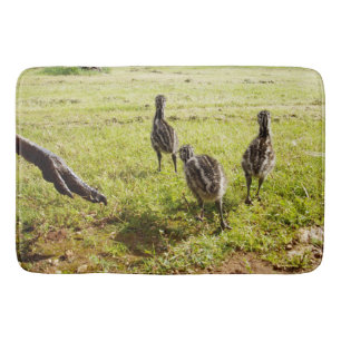 Baby Emu Chicks And Big Foot, Bath Mat