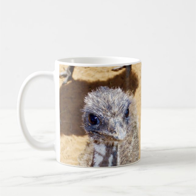 Baby Emu Face,  Coffee Mug (Left)