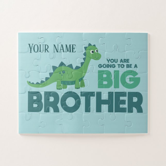 Baby expecting dinosaur big brother jigsaw puzzle (Horizontal)
