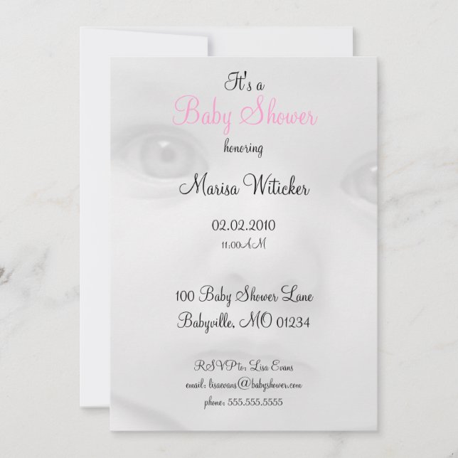 Baby Face Baby Shower Invitations (Devant)