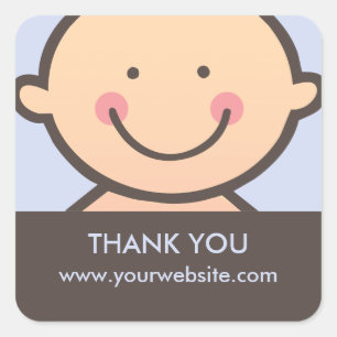Baby Face - Blue & Brown Personalized Stickers