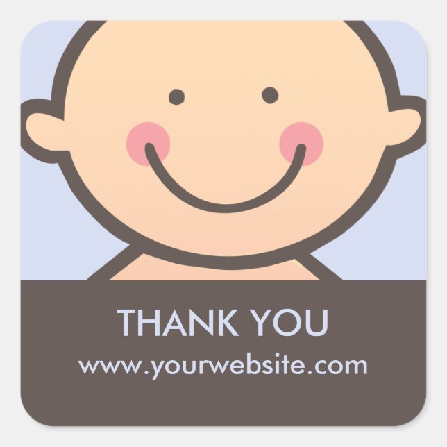 Baby Face - Blue & Brown Personalized Stickers (Front)