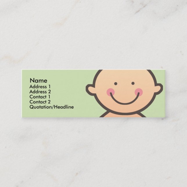 Baby Face Green Skinny Profile Cards (Front)