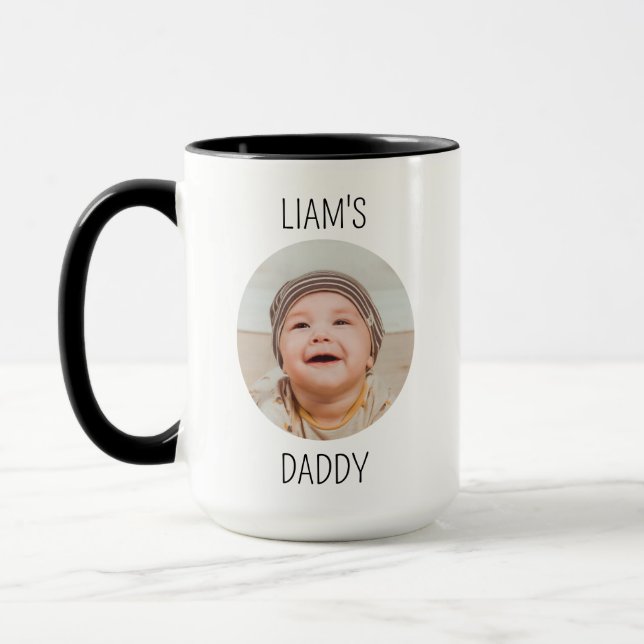 Baby Face Mug First Fathers Day Gift, Custom Baby  (Left)