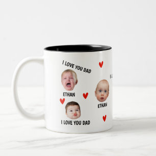Baby Face Mug, Personalized Face Mug, Your Dogs  Two-Tone Coffee Mug
