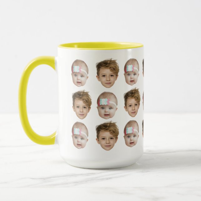 Baby Face Pattern Grandpa Dad Birthday Gift Father Mug (Left)