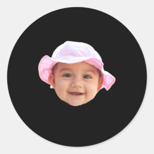 Baby Face Photo New Dad  Classic Round Sticker