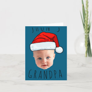 Baby Face Santa Hat Christmas Photo Card