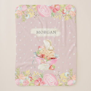 baby fairy cute garden enchanted monogram sherpa blanket
