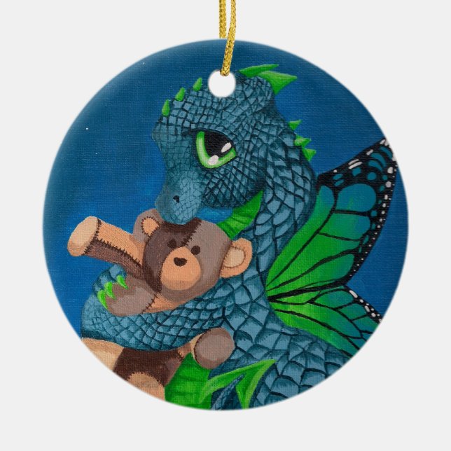 Baby Fairy Dragon Fun Ornament (Front)