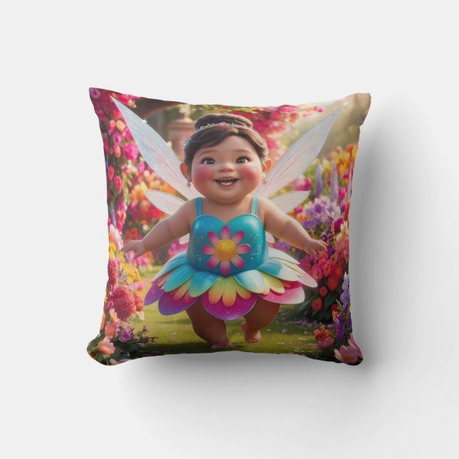Baby Fairy Giggles  Throw Pillow (Front)