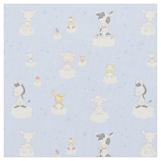 Baby Farm Animals Fabric (Close Up)