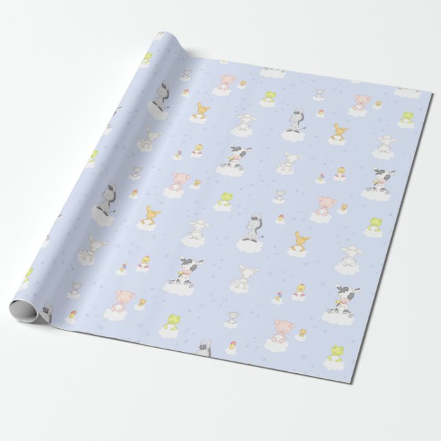 Baby Farm Animals Wrapping Paper (Unrolled)