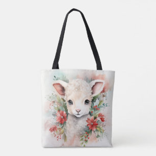 Baby Fawn & Christmas Cute Lamb Double Sided Tote Bag