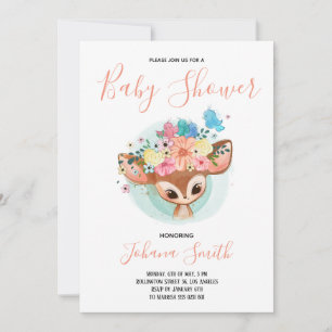 Baby Fawn Cute Baby Shower Invitation