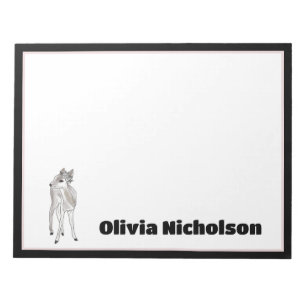 Baby Fawn Doodle Art Personalized Stationery  Notepad