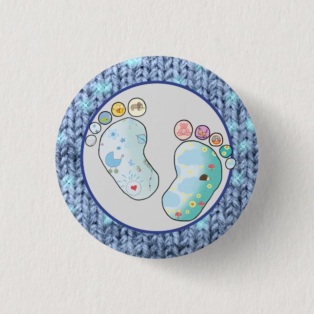 baby feet 1 inch round button (Front)