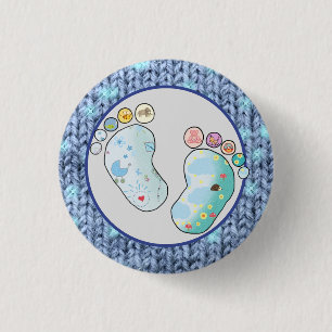 baby feet 1 inch round button