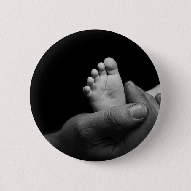 baby feet 2 inch round button (Front)
