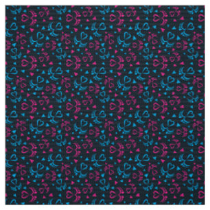 Baby Feet and Hearts in blue and pink colour Fabric