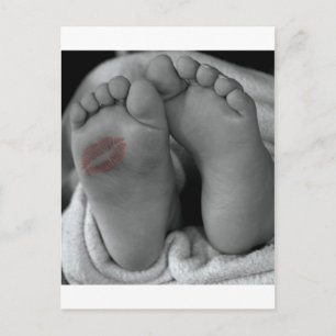 Baby Feet and Kiss Postcard