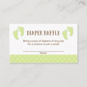 Baby Feet Baby Shower Diaper Raffle Tickets Enclosure Card