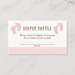 Baby Feet Baby Shower Diaper Raffle Tickets Enclosure Card