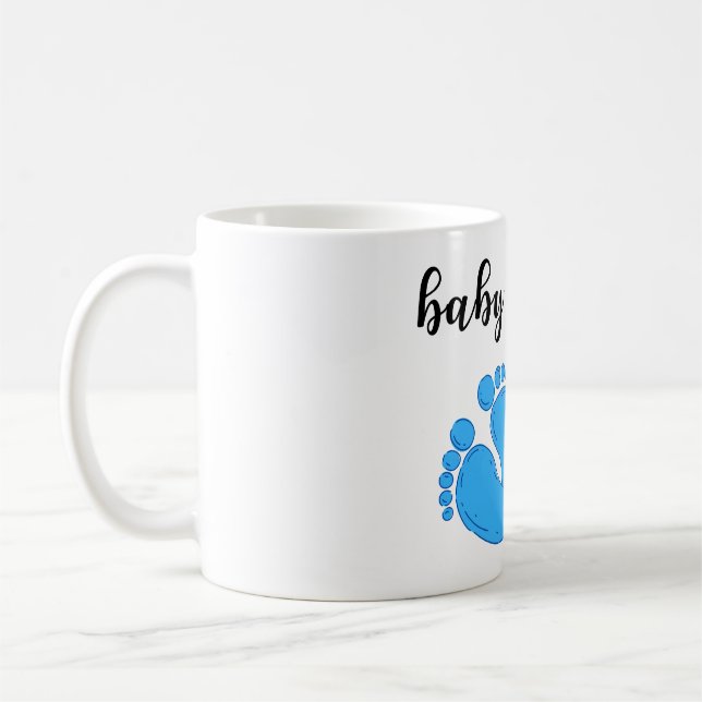 Baby Feet Blue and Pink Minimalist Baby Shower  Coffee Mug (Left)